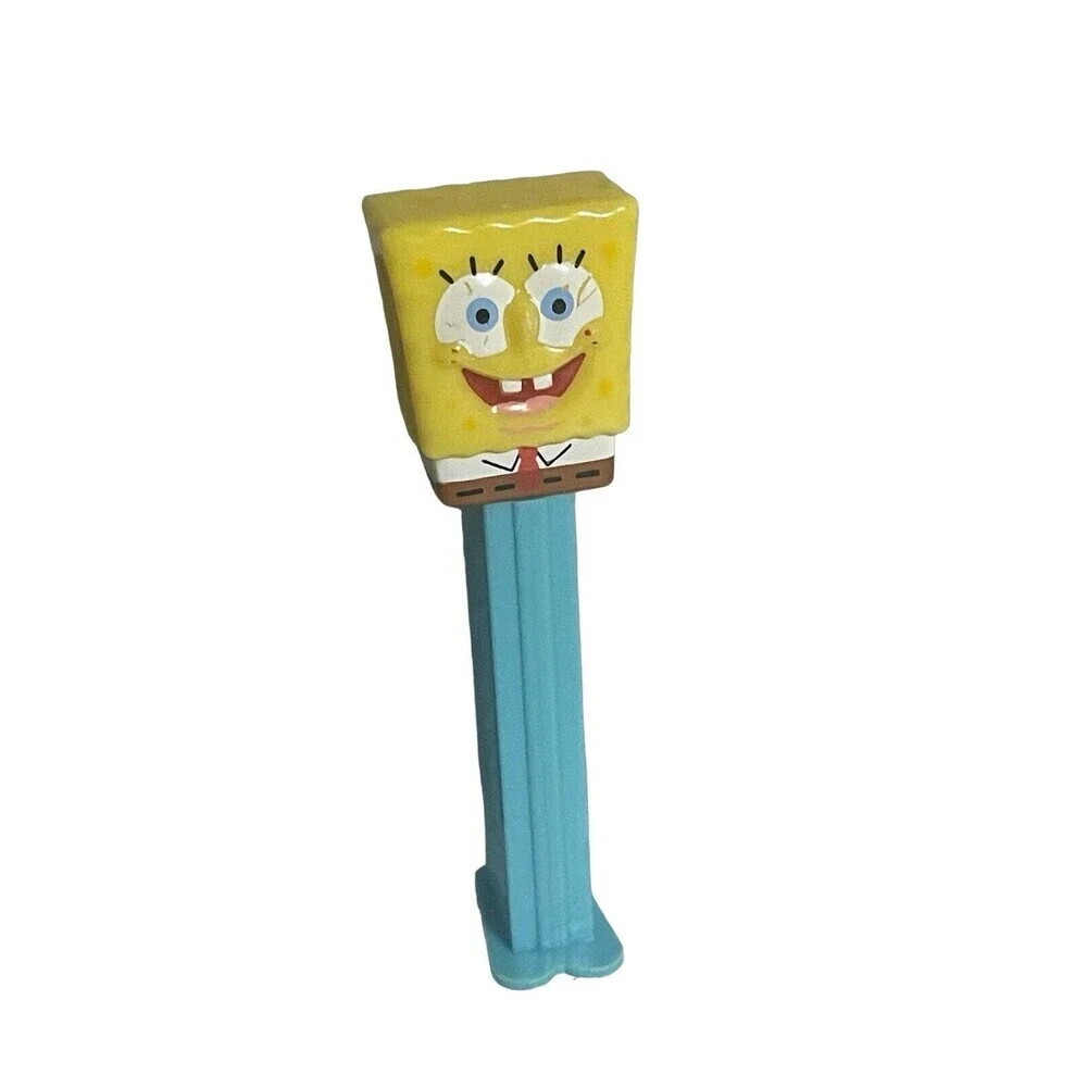 Pez Dispenser 2004 Viacom Sponge Bob Square Pants Blue Body Footed 4 7/8 Hungary